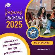 Uzņemšana jau sākusies – piesakies laikus!